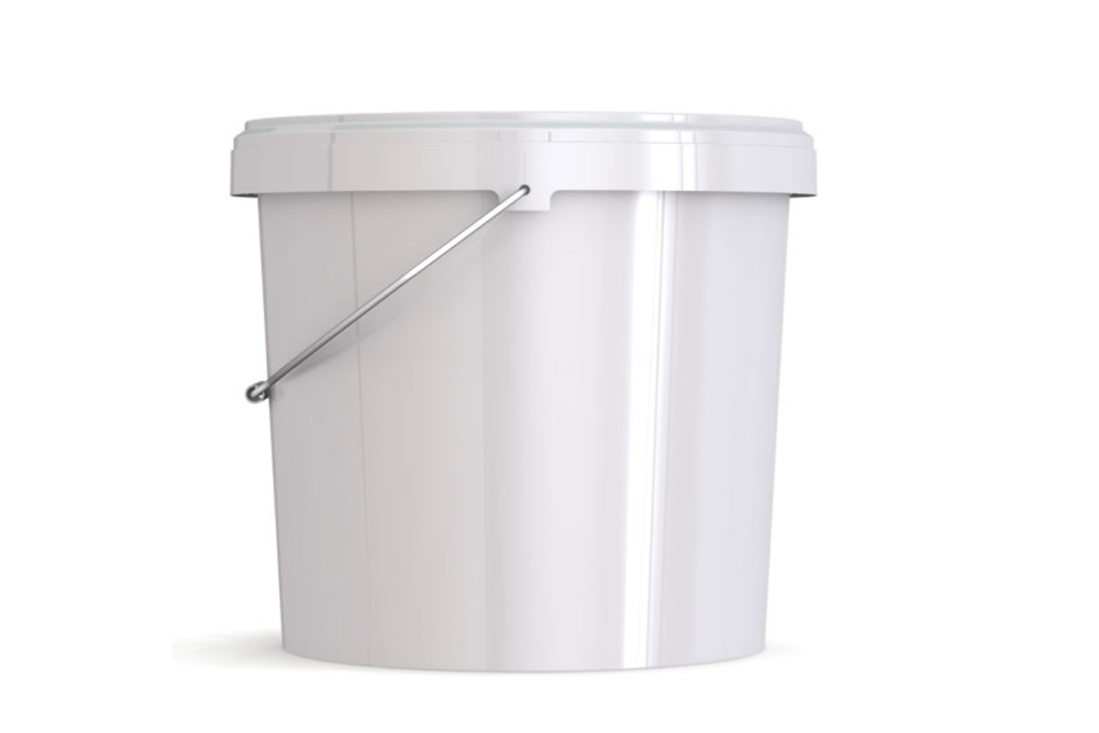 Umweltfreundlicher, ovaler 18,14L Kunststoffeimer aus recycelbarem Polypropylen mit Tragebügel, Originalitätsverschluss, stapelbar, 100% recycelbar - SANDAU