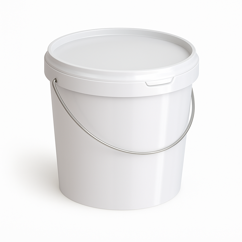 10,8 L Kunststoffeimer mit Metallbügel, passender Deckel, PP