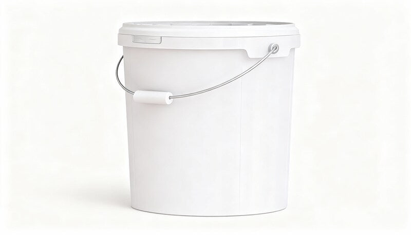 15,90 Liter Eimer rund Metallbügel + Griffrolle, passender Deckel, PP