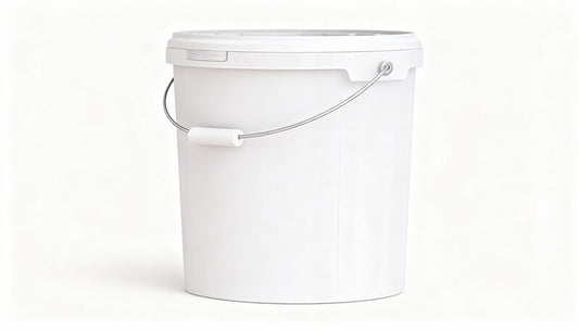 15,90 Liter Eimer rund Metallbügel + Griffrolle, passender Deckel, PP