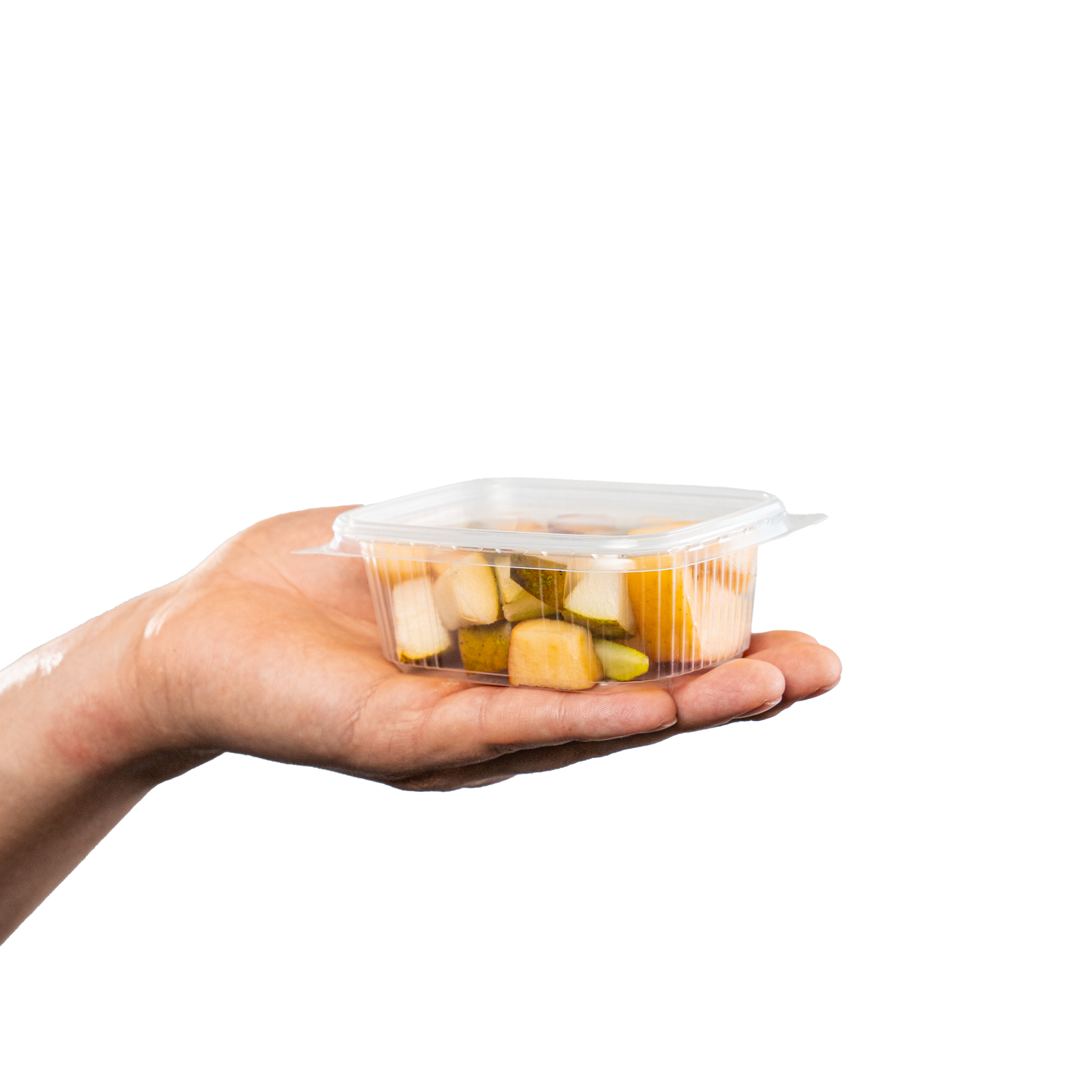 Feinkostschale rechteckig 125ml gerippt - SANDAU, passender Deckel