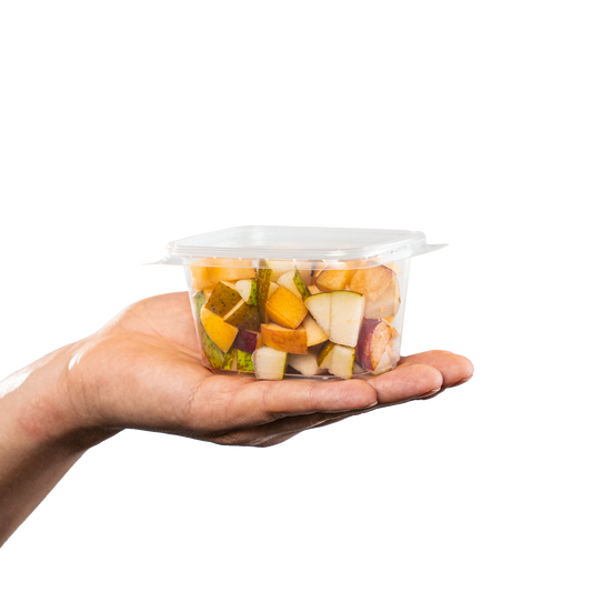 Feinkostschale rechteckig 125ml glatt - SANDAU, passender Deckel