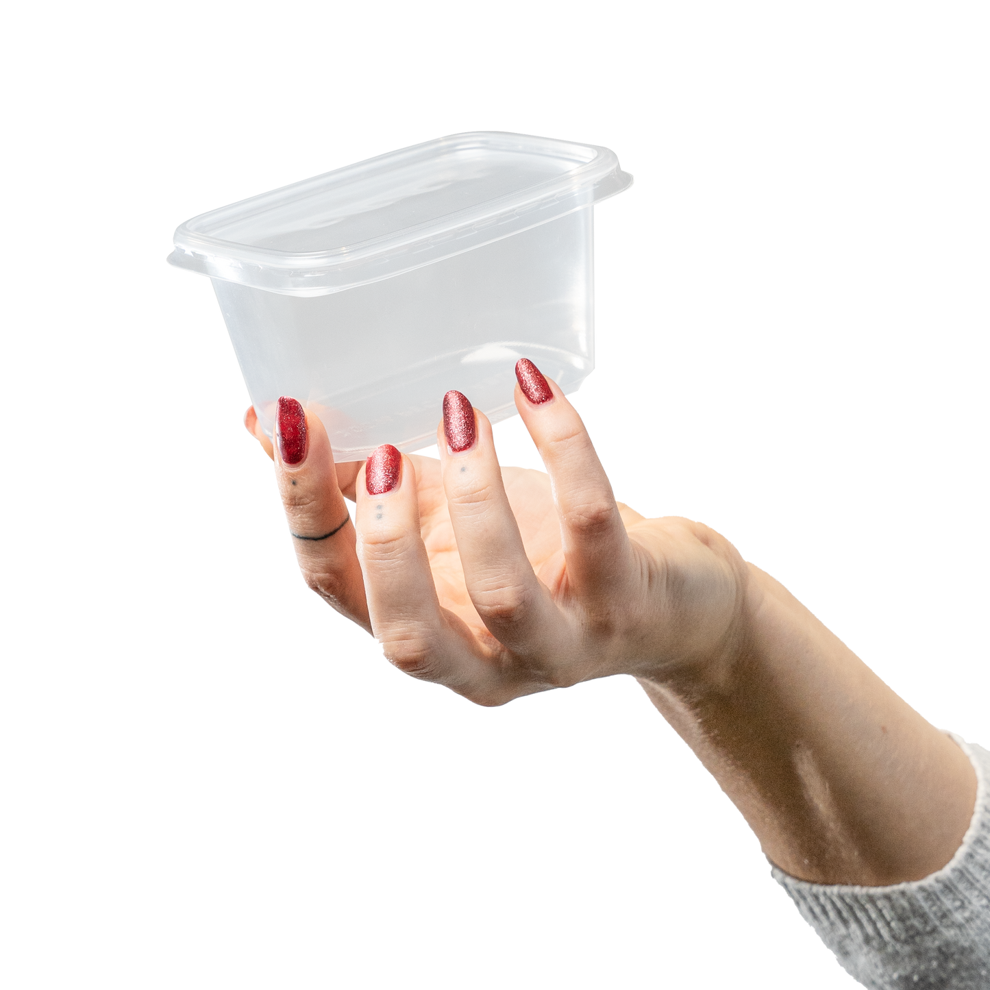 Feinkostschale rechteckig 200ml glatt - SANDAU, passender Deckel