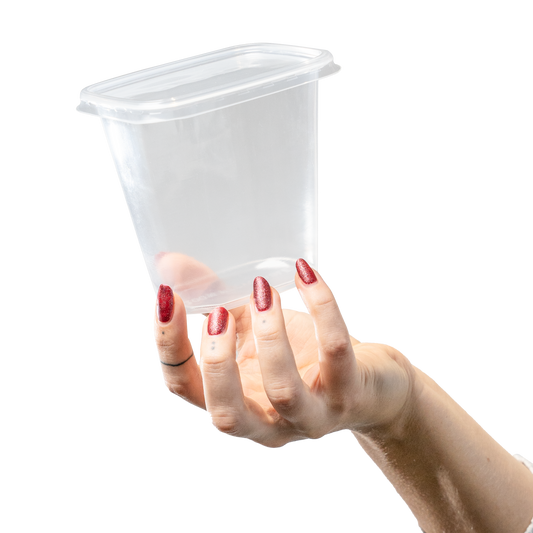 Feinkostschale rechteckig 500ml glatt - SANDAU, passender Deckel