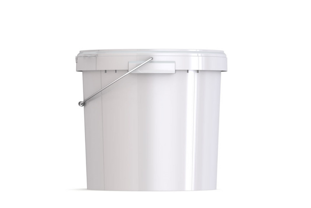 Umweltfreundlicher 17,70L Kunststoffeimer aus recycelbarem Polypropylen mit Metallbügel + Griffrolle, Originalitätsverschluss, stapelbar, 100% recycelbar - SANDAU