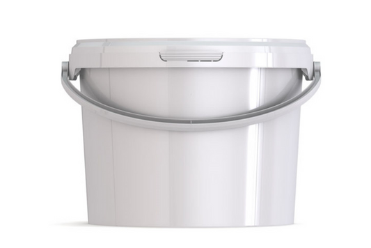 Umweltfreundlicher 3,30L Kunststoffeimer aus recycelbarem Polypropylen mit Tragebügel, Originalitätsverschluss, stapelbar, 100% recycelbar - SANDAU