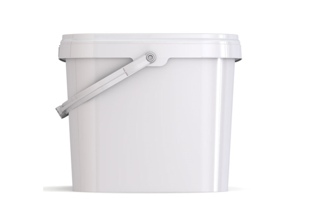 Umweltfreundlicher, quadratischer, 10,70L Kunststoffeimer aus recycelbarem Polypropylen mit Tragebügel, Originalitätsverschluss, stapelbar, 100% recycelbar - SANDAU