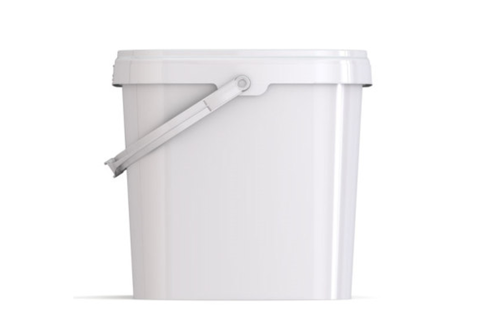 Umweltfreundlicher, quadratischer, 11,90L Kunststoffeimer aus recycelbarem Polypropylen mit Tragebügel, Originalitätsverschluss, stapelbar, 100% recycelbar - SANDAU