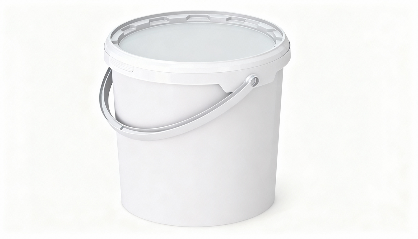 Umweltfreundlicher 10,80L Kunststoffeimer aus recycelbarem Polypropylen mit Tragebügel, Originalitätsverschluss, stapelbar, 100% recycelbar – SANDAU