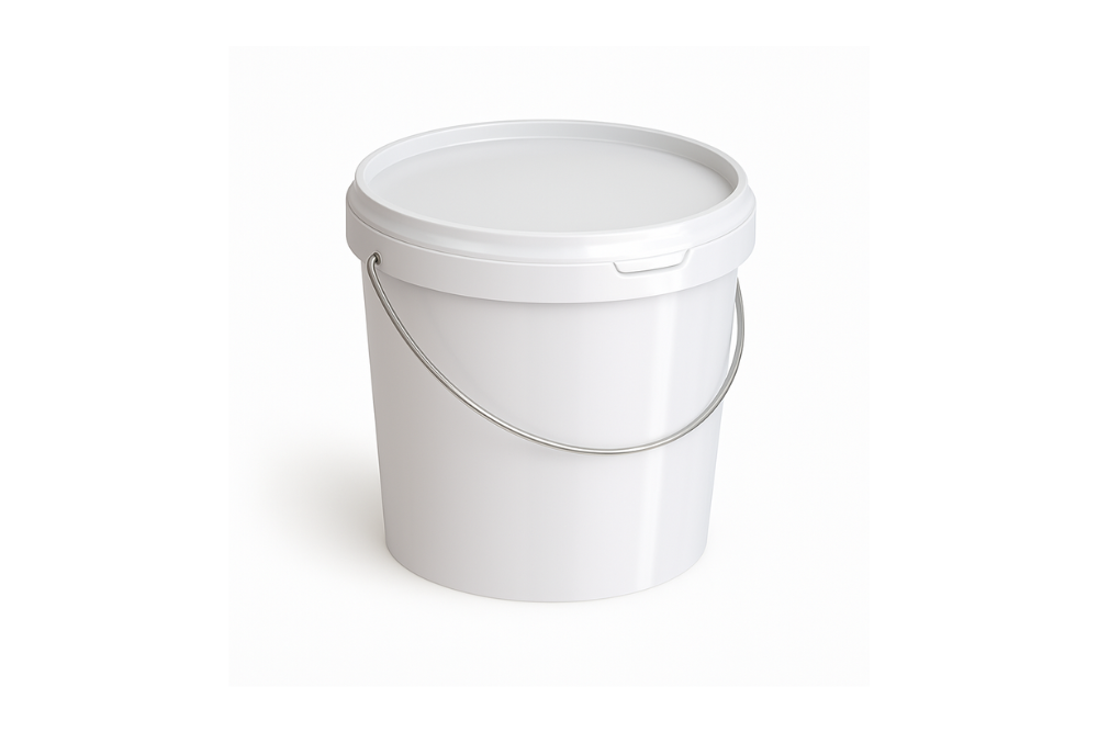 Umweltfreundlicher 10,80L Kunststoffeimer aus recycelbarem Polypropylen mit Metallbügel, Originalitätsverschluss, stapelbar, -SANDAU