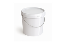 Umweltfreundlicher 10,80L Kunststoffeimer aus recycelbarem Polypropylen mit Metallbügel, Originalitätsverschluss, stapelbar, -SANDAU