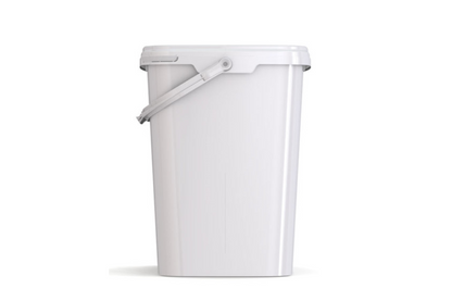 Umweltfreundlicher, rechteckiger 10,90L Kunststoffeimer aus recycelbarem Polypropylen mit Tragebügel, Originalitätsverschluss, stapelbar, 100% recycelbar - SANDAU
