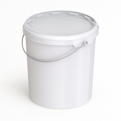 Umweltfreundlicher 11,60L Kunststoffeimer aus recycelbarem Polypropylen mit Metallbügel, Originalitätsverschluss, stapelbar, – SANDAU