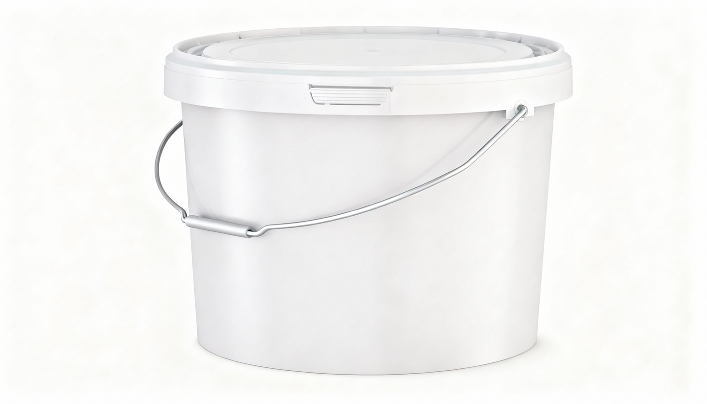 SANDAU_Kunststoffeimer_15.6 Liter_Lebensmittelecht_Originalitaetsverschluss_recycelbar_oval_Metallbügel_Griffrolle