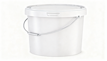 SANDAU_Kunststoffeimer_15.6 Liter_Lebensmittelecht_Originalitaetsverschluss_recycelbar_oval_Metallbügel_Griffrolle