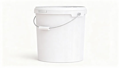 SANDAU_Kunststoffeimer_15.9_Liter_Lebensmittelecht_Originalitaetsverschluss_recycelbar_rund_Metallbügel + Griffrolle