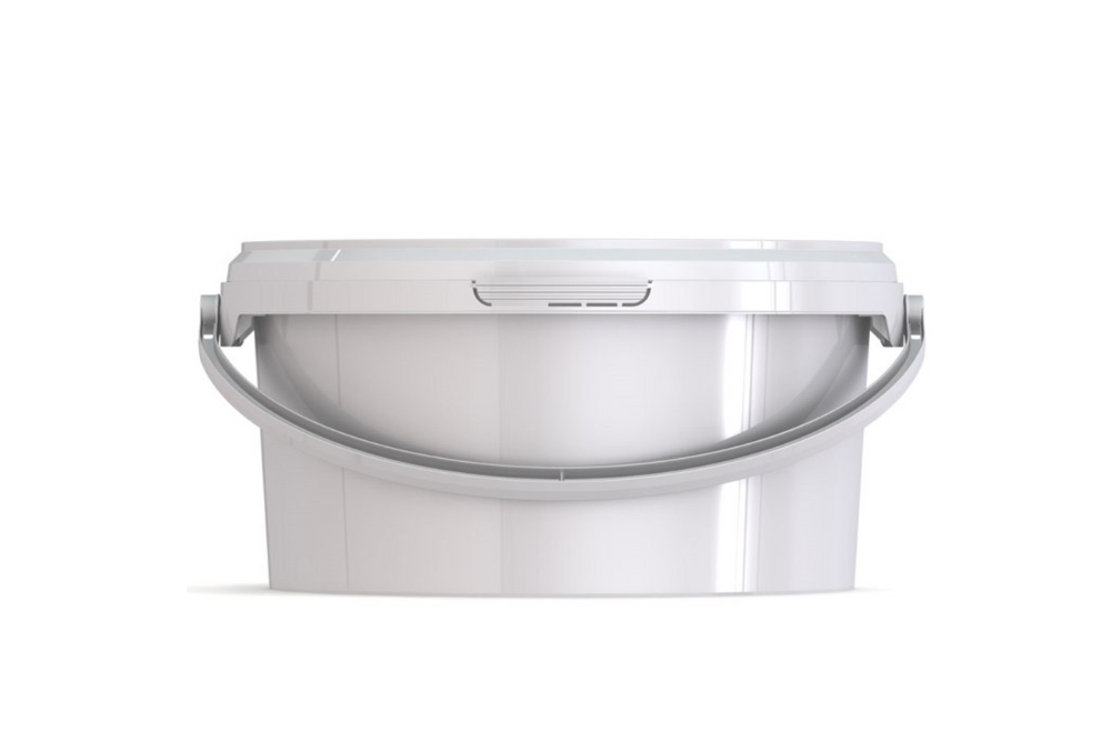 Umweltfreundlicher 2,20L Kunststoffeimer aus recycelbarem Polypropylen mit Tragebügel, Originalitätsverschluss, stapelbar, 100% recycelbar - SANDAU