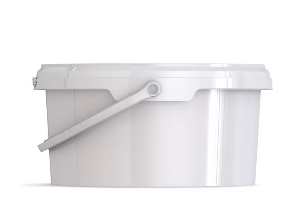 Umweltfreundlicher 2,20L Kunststoffeimer aus recycelbarem Polypropylen mit Tragebügel, Originalitätsverschluss, stapelbar, 100% recycelbar - SANDAU