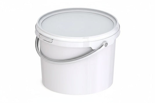 Umweltfreundlicher 2,30L Kunststoffeimer aus recycelbarem Polypropylen mit Tragebügel, Originalitätsverschluss, stapelbar, 100% recycelbar - SANDAU