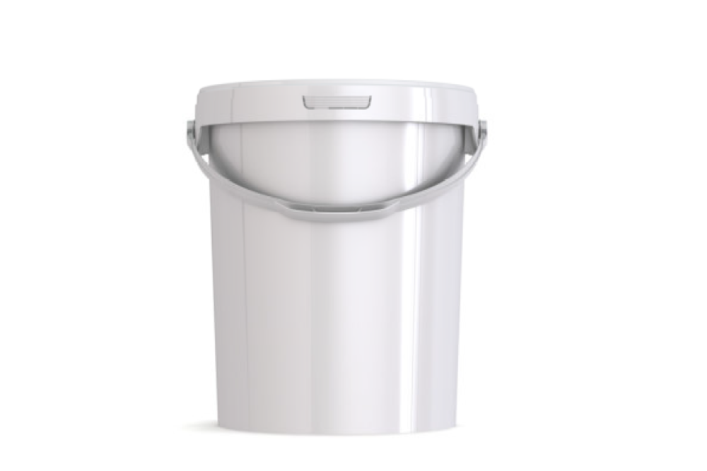 Umweltfreundlicher 21,90L Eimer aus recycelbarem Polypropylen mit Kunststoffbügel, stapelbar, Nachhaltigkeit, UN-Zulassung - SANDAU