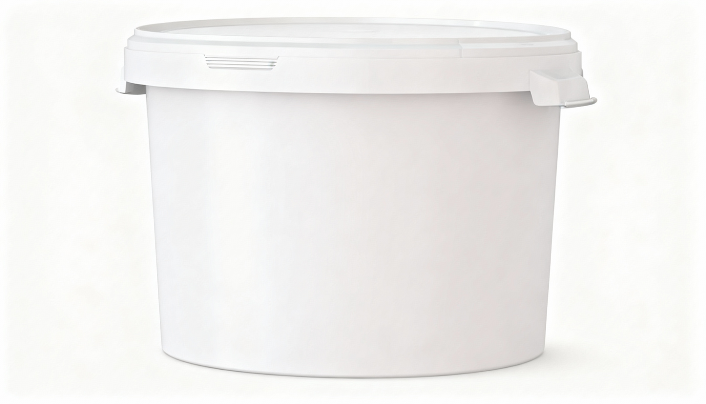 Umweltfreundlicher 23,10L Kunststoffeimer aus recycelbarem Polypropylen mit Muschelgriff, Originalitätsverschluss, stapelbar, 100% recycelbar – SANDAU