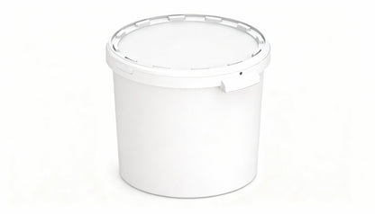 Umweltfreundlicher 27,50L Kunststoffeimer aus recycelbarem Polypropylen mit Muschelgriff, Originalitätsverschluss, stapelbar, 100% recycelbar – SANDAU