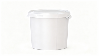 Umweltfreundlicher 27,60L Kunststoffeimer aus recycelbarem Polypropylen mit Muschelgriff, Originalitätsverschluss, stapelbar, 100% recycelbar – SANDAU