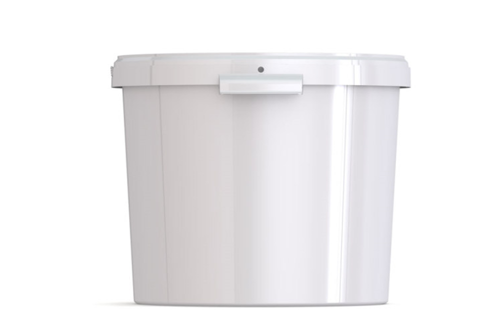 Umweltfreundlicher 27,60L Kunststoffeimer aus recycelbarem Polypropylen mit Muschelgriff, Originalitätsverschluss, stapelbar, 100% recycelbar - SANDAU