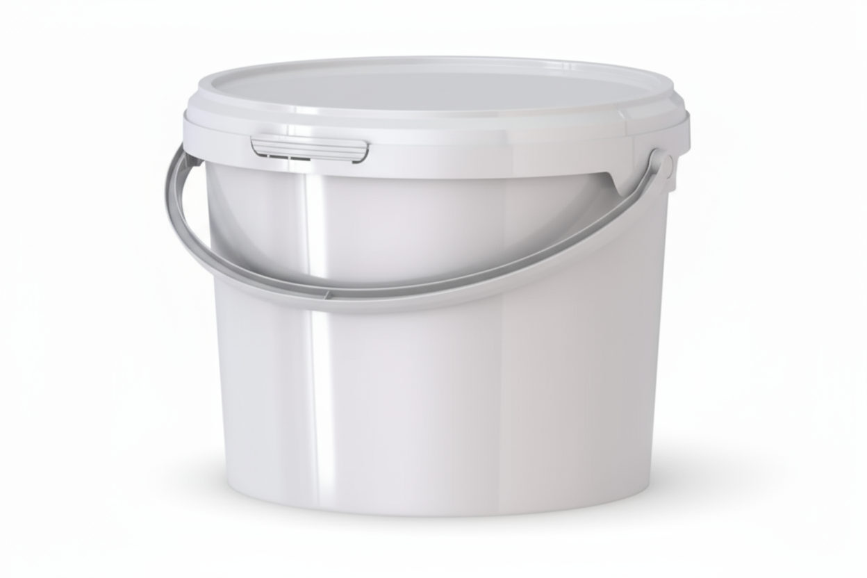 Umweltfreundlicher 3,30L Kunststoffeimer aus recycelbarem Polypropylen mit Tragebügel, Originalitätsverschluss, stapelbar, 100% recycelbar – SANDAU