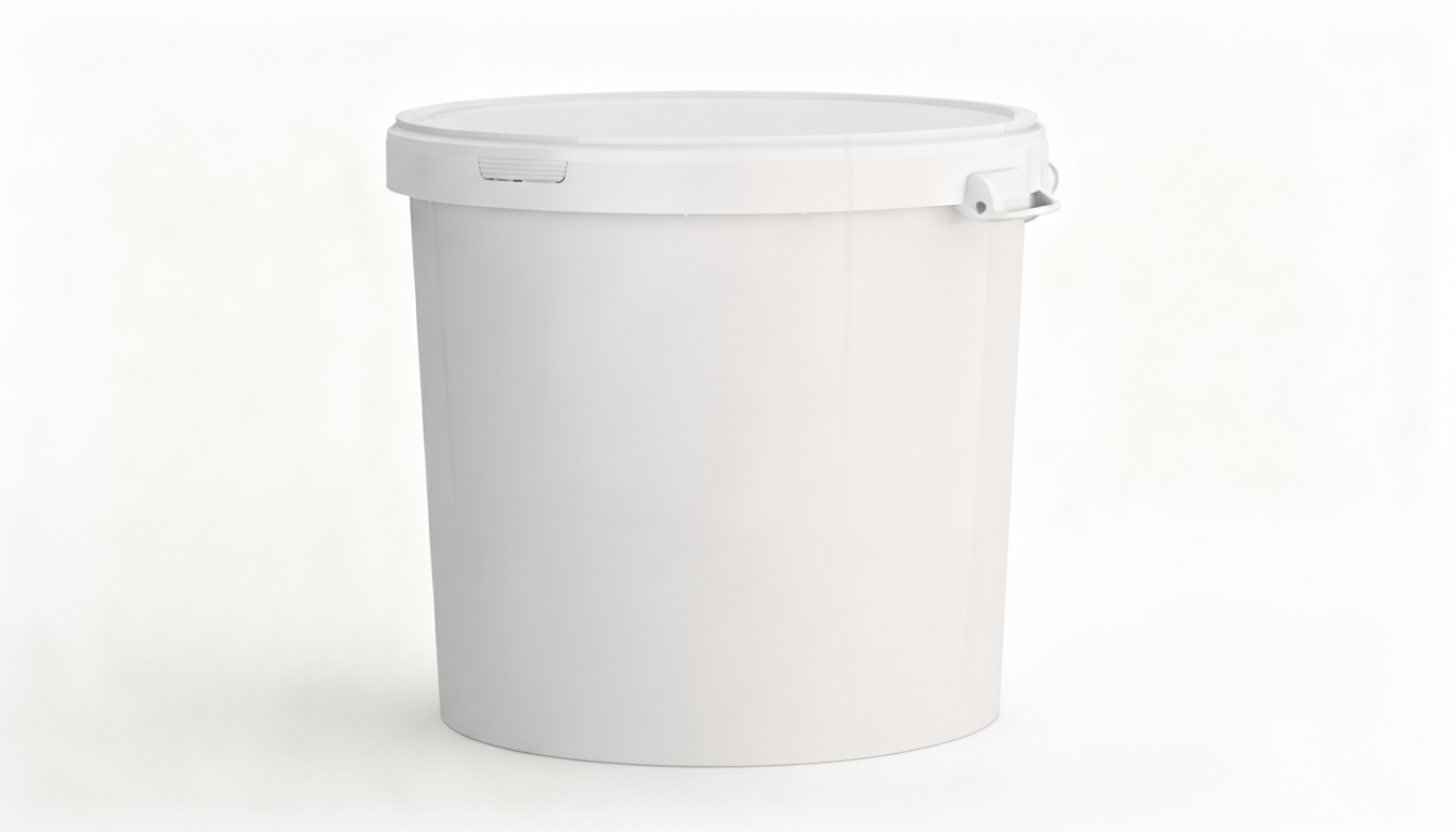 Umweltfreundlicher 31,50L Kunststoffeimer aus recycelbarem Polypropylen mit Muschelgriff, Originalitätsverschluss, stapelbar, 100% recycelbar – SANDAU