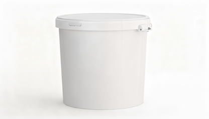 Umweltfreundlicher 31,50L Kunststoffeimer aus recycelbarem Polypropylen mit Muschelgriff, Originalitätsverschluss, stapelbar, 100% recycelbar – SANDAU
