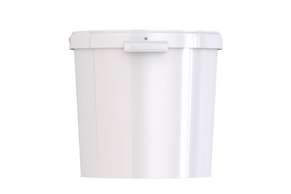 Umweltfreundlicher 31,50L Kunststoffeimer aus recycelbarem Polypropylen mit Muschelgriff, Originalitätsverschluss, stapelbar, 100% recycelbar – SANDAU