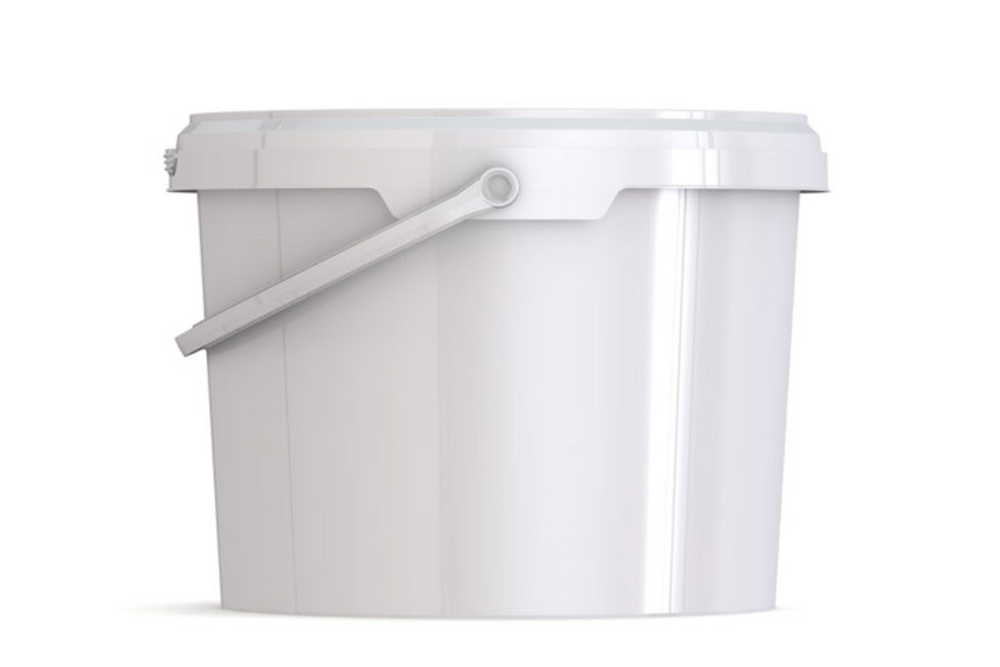 Umweltfreundlicher 3,30L Kunststoffeimer aus recycelbarem Polypropylen mit Tragebügel, Originalitätsverschluss, stapelbar, 100% recycelbar - SANDAU