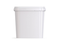 Umweltfreundlicher, quadratischer, 5,40L Kunststoffeimer aus recycelbarem Polypropylen mit Breitbandbügel, stapelbar, 100% recycelbar - SANDAU