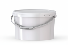 Umweltfreundlicher 6.20L Kunststoffeimer oval aus recycelbarem Polypropylen mit Tragebügel, Originalitätsverschluss, stapelbar, 100% recycelbar – SANDAU