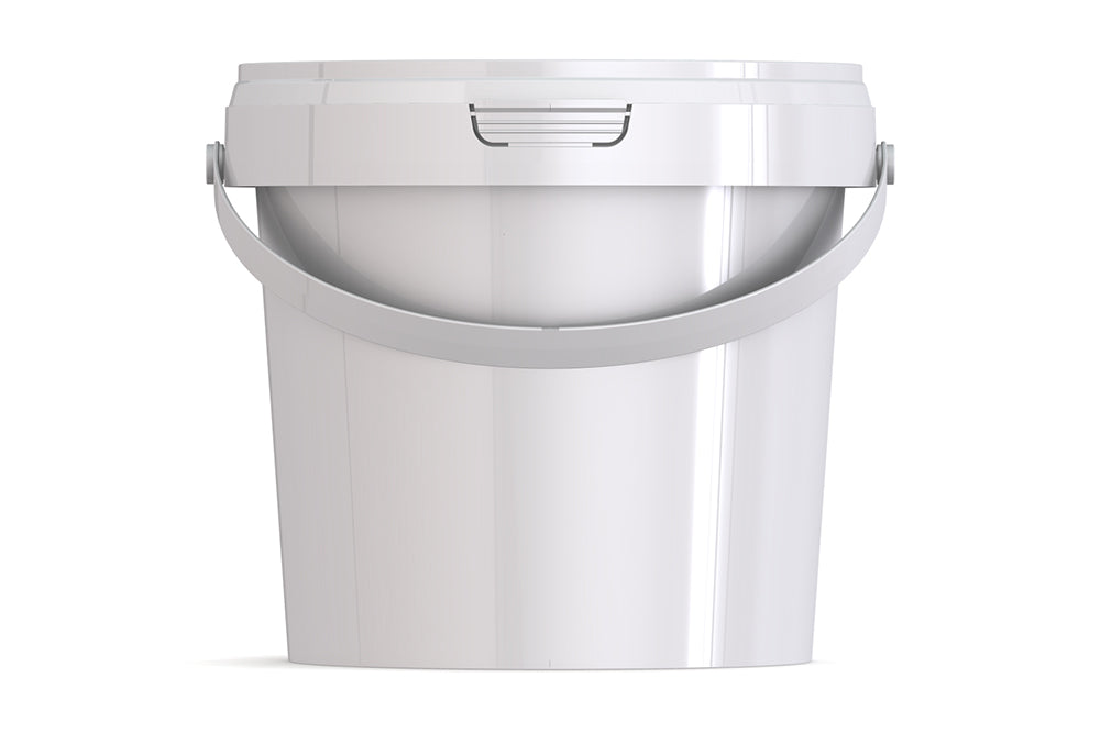 Umweltfreundlicher 1,10L Kunststoffeimer aus recycelbarem Polypropylen mit Tragebügel, Originalitätsverschluss, stapelbar, 100% recycelbar - SANDAU