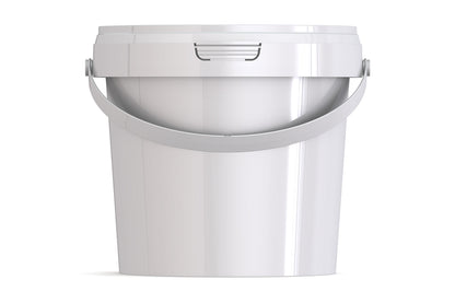Umweltfreundlicher 1,10L Kunststoffeimer aus recycelbarem Polypropylen mit Tragebügel, Originalitätsverschluss, stapelbar, 100% recycelbar - SANDAU