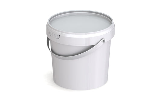 Umweltfreundlicher 1,10L Kunststoffeimer aus recycelbarem Polypropylen mit Tragebügel, Originalitätsverschluss, stapelbar, 100% recycelbar - SANDAU