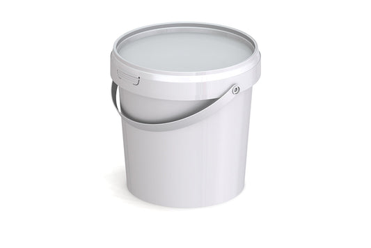 Umweltfreundlicher 1,20L Kunststoffeimer aus recycelbarem Polypropylen mit Tragebügel, Originalitätsverschluss, stapelbar, 100% recycelbar - SANDAU