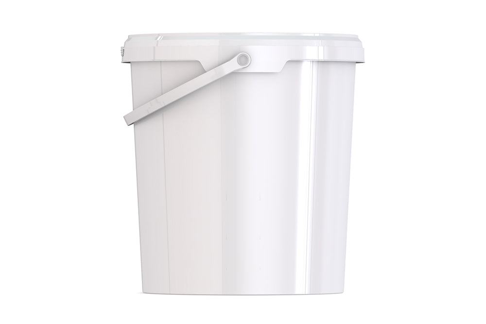 Umweltfreundlicher, 11,60L Kunststoffeimer rund aus recycelbarem Polypropylen mit Tragebügel, Originalitätsverschluss, stapelbar, 100% recycelbar - SANDAU