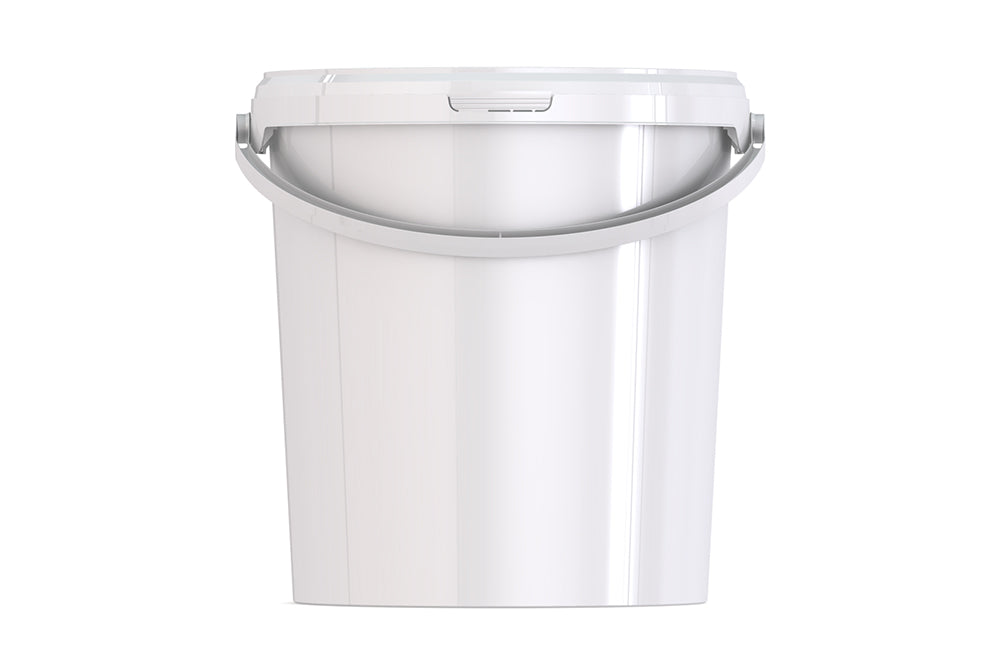 Umweltfreundlicher, 11,60L Kunststoffeimer rund aus recycelbarem Polypropylen mit Tragebügel, Originalitätsverschluss, stapelbar, 100% recycelbar - SANDAU