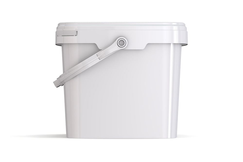 Umweltfreundlicher, rechteckiger, 12,10L Kunststoffeimer aus recycelbarem Polypropylen mit Tragebügel, Originalitätsverschluss, stapelbar, 100% recycelbar - SANDAU