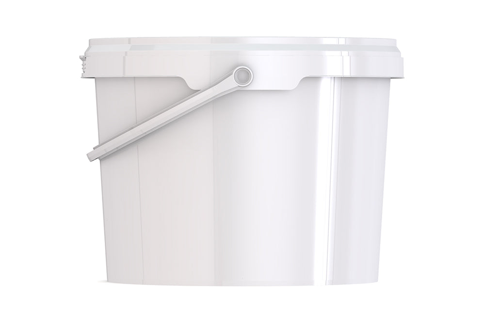 Umweltfreundlicher 2,3L Kunststoffeimer aus recycelbarem Polypropylen mit Tragebügel, Originalitätsverschluss, stapelbar, 100% recycelbar - SANDAU