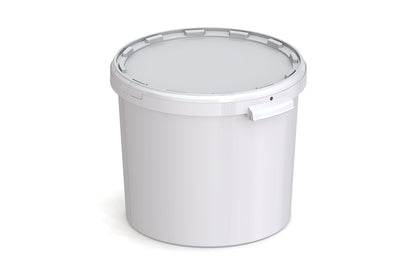 Umweltfreundlicher 27,5L Kunststoffeimer aus recycelbarem Polypropylen mit Muschelgriff, Originalitätsverschluss, stapelbar, 100% recycelbar - SANDAU