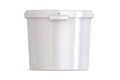 Umweltfreundlicher 27,5L Kunststoffeimer aus recycelbarem Polypropylen mit Muschelgriff, Originalitätsverschluss, stapelbar, 100% recycelbar - SANDAU