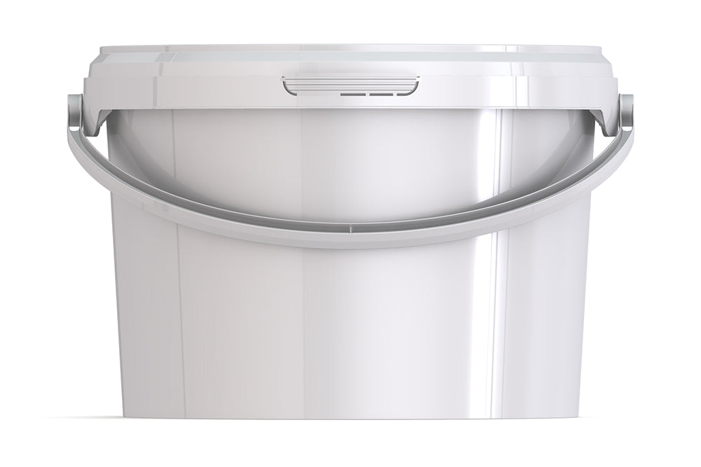 Umweltfreundlicher 3,00L Kunststoffeimer aus recycelbarem Polypropylen mit Tragebügel, Originalitätsverschluss, stapelbar, 100% recycelbar - SANDAU