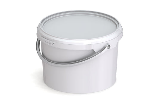 Umweltfreundlicher 3,00L Kunststoffeimer aus recycelbarem Polypropylen mit Tragebügel, Originalitätsverschluss, stapelbar, 100% recycelbar - SANDAU