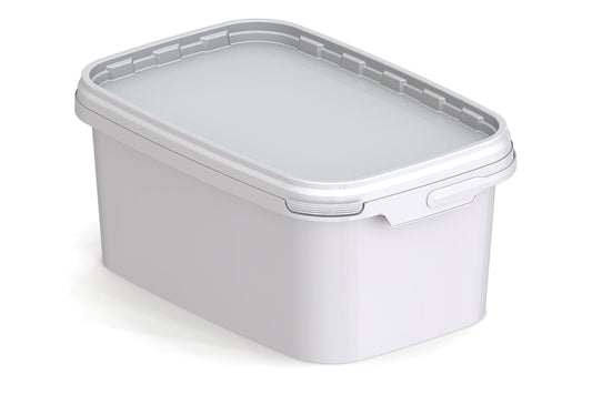 Umweltfreundlicher, rechteckiger 3,1L Kunststoffeimer aus recycelbarem Polypropylen mit Tragebügel, Originalitätsverschluss, stapelbar, 100% recycelbar - SANDAU