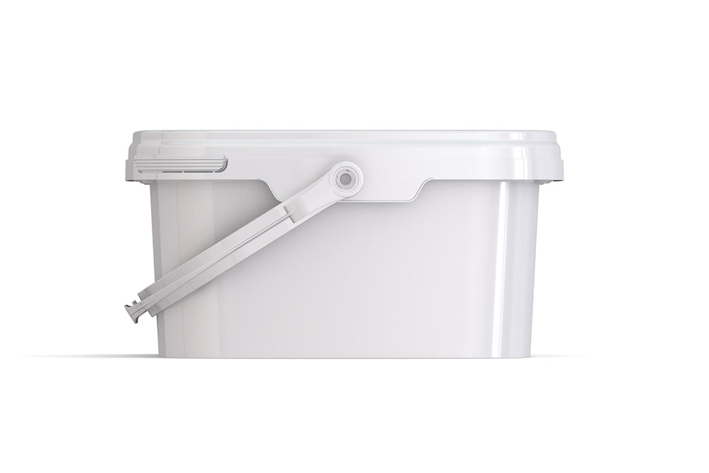 Umweltfreundlicher, rechteckiger 3,60L Kunststoffeimer aus recycelbarem Polypropylen mit Tragebügel, Originalitätsverschluss, stapelbar, 100% recycelbar - SANDAU