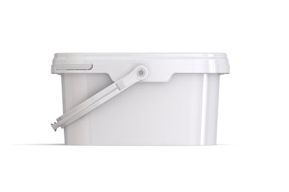 Umweltfreundlicher, rechteckiger 3,60L Kunststoffeimer aus recycelbarem Polypropylen mit Tragebügel, Originalitätsverschluss, stapelbar, 100% recycelbar - SANDAU